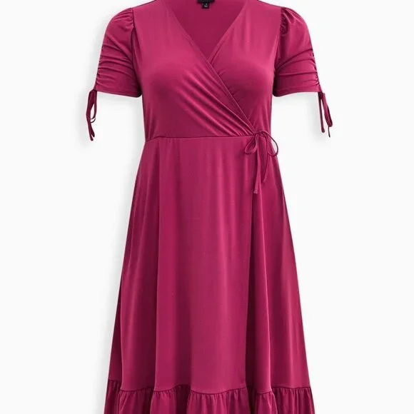 Midi Studio Knit Wrap Dress - Picture 5 of 5